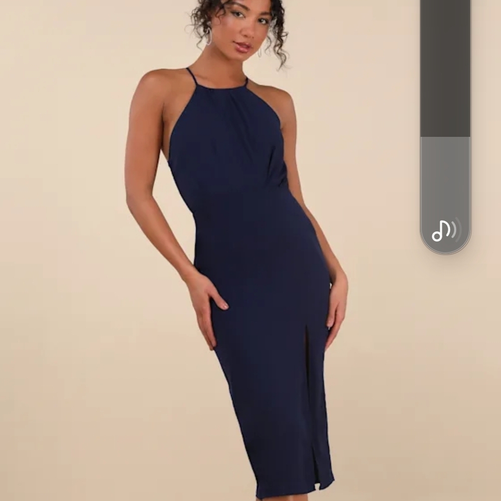 Lulus Navy Blue Halter Dress